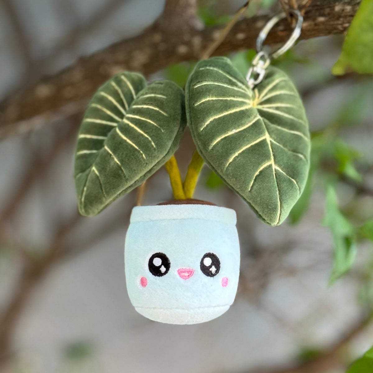 Philodendron Gloriosum Plush Keychain – 5″ Rare Houseplant Bag Charm