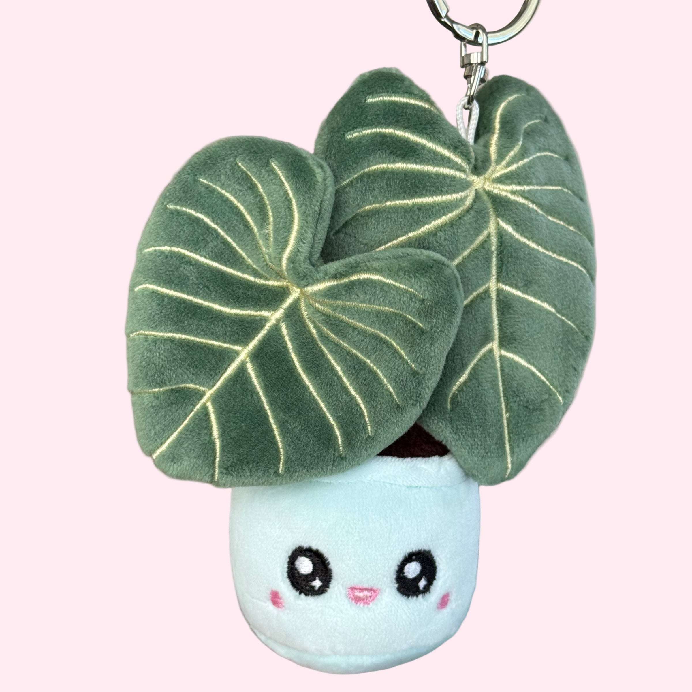 Philodendron Gloriosum Plush Keychain – 5″ Rare Houseplant Bag Charm