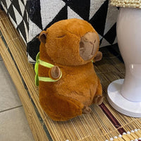 Cuddly Capybara Stuffed Animal with Playful Turtle Backpack