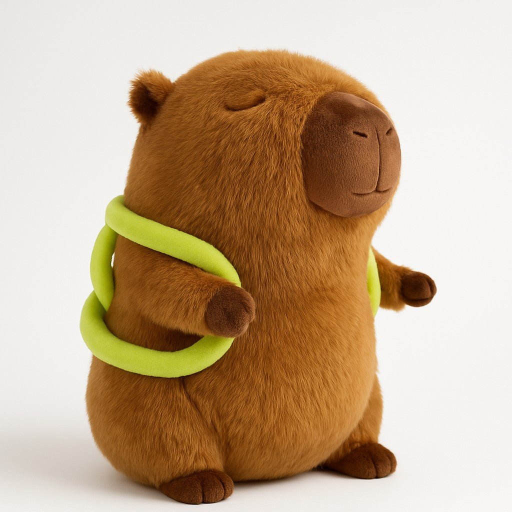 Cuddly Capybara Stuffed Animal with Playful Turtle Backpack