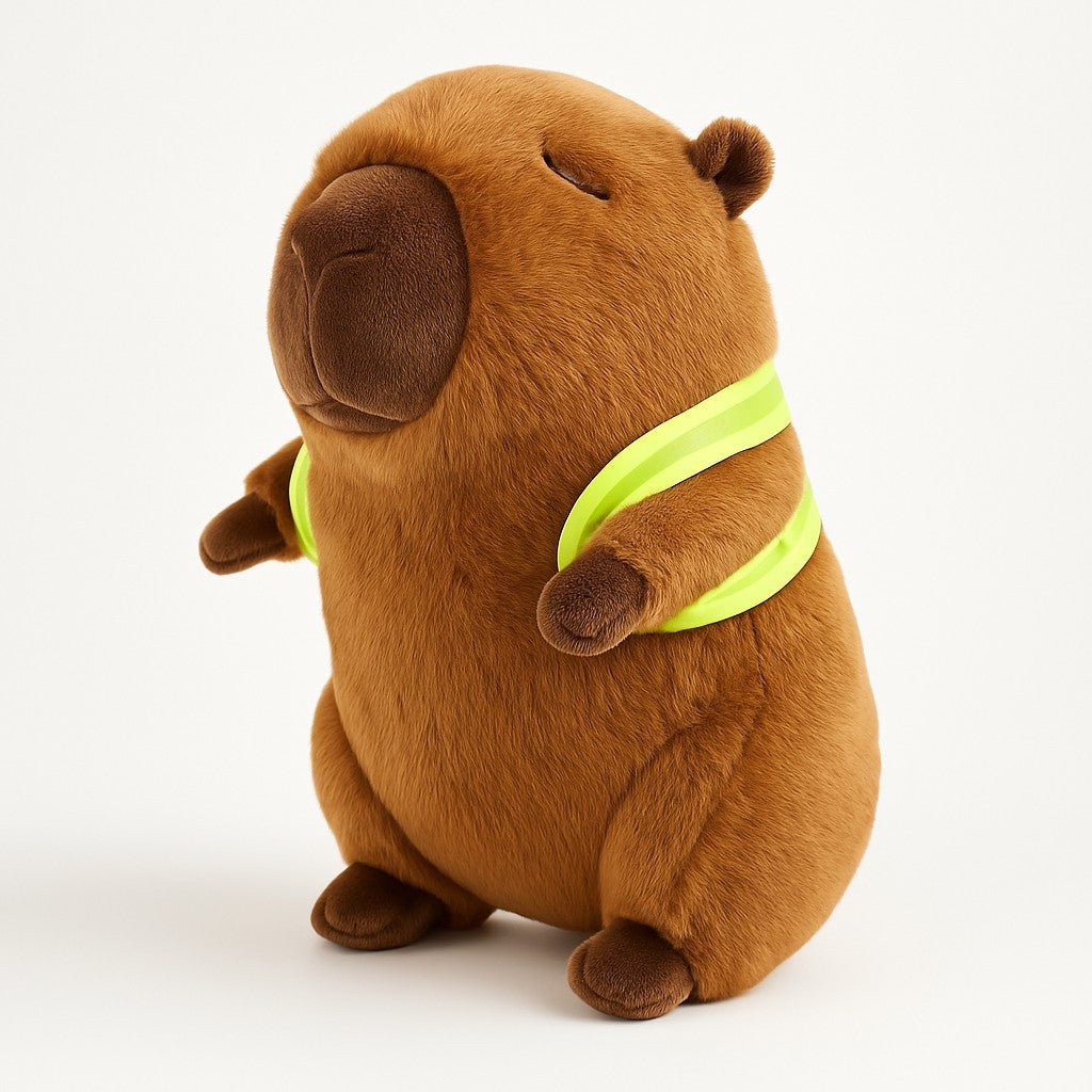 Cuddly Capybara Stuffed Animal with Playful Turtle Backpack